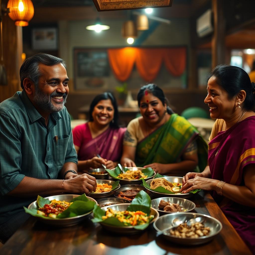 Happy guests dining at Salabha